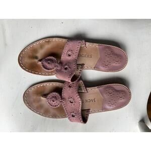 Jack Rogers Pink Suede Sandals Size 8M